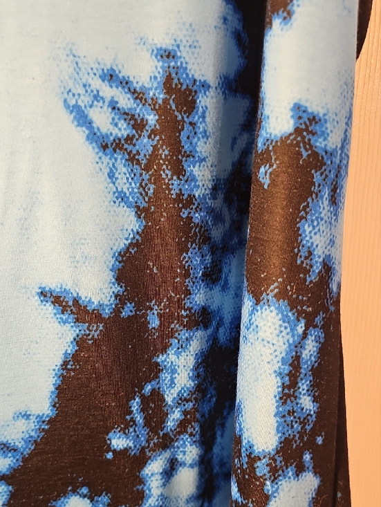 Unisex XL Blue Tie-Dye Sleeveless Scoop Neck Tank Top Retro Colorful Summer - Picture 3 of 10